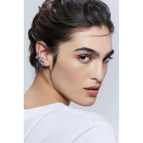Brinco Ear Cuff Laco Prata Boho